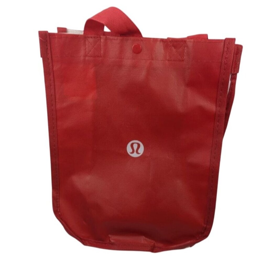 Lululemon Reusable Shopping Bag Red White Logo 9" x 12" Tote